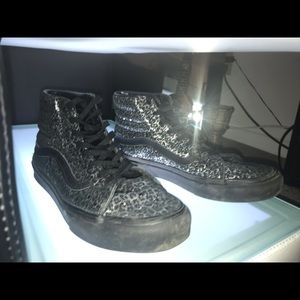 LIKE NEW Vans Sk8 Hi Slim Metallic Leopard